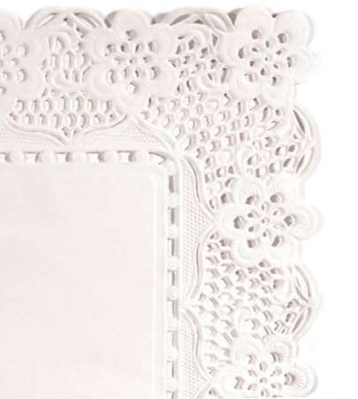 DENTELLE RECTANGULAIRE BLANCHE 35/25 cm   PAQUET DE 250