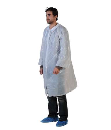 Image de BLOUSE VISITEUR POLYETHYLENE BLANC SACHET DE 10