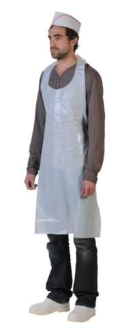 Image de TABLIER JETABLE LIASSE 25µ PEBD BLANC 700/1200mm x 100