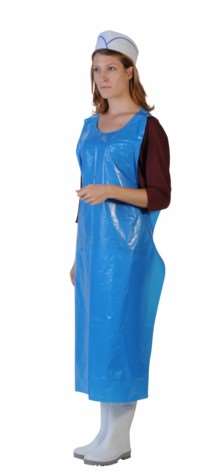 Image de TABLIER JETABLE PEBD 35µ RENFORCE 700/1200mm BLEU x50