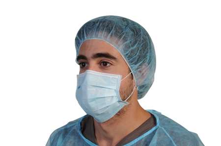 Image de MASQUE HAUTE FILT. 3p BLEU ELASTIQUE+BARRETTE NASALE x50
