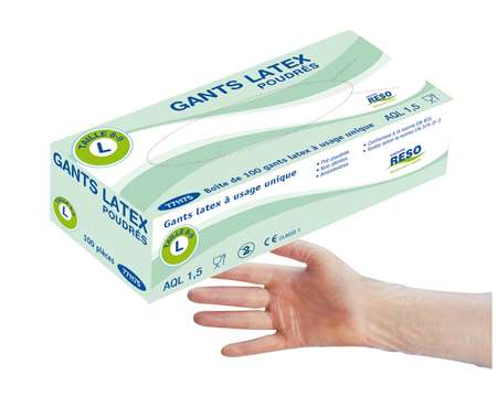 Image de GANT LATEX POUDRES TAILLE M BOITES DE 100