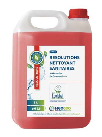 Image de RESOLUTIONS NETTOYANT SANITAIRES ECOLABEL       BIDON DE 5L