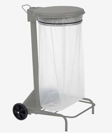 Image de SUPPORT SAC 11OL COLLECROULE BASIC A PEDALE COUVERCLE GRIS