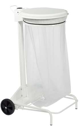 Image de SUPPORT SAC 110L A PEDALE COLLECROULE BLANC