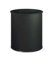 Image de CORBEILLE A PAPIER METAL 15L NON PERFOREE PAPEA  NOIRE