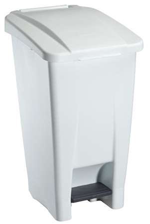 Image de POUBELLE A PEDALE 60L MOBILY BLANCHE COUVERCLE BLANC