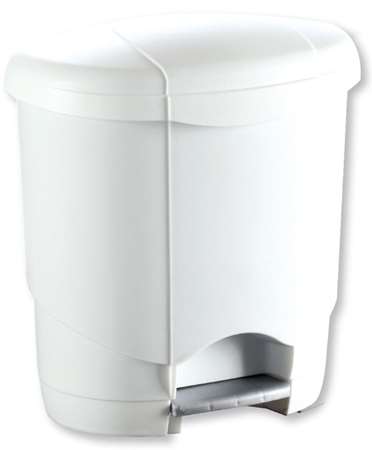 Image de POUBELLE 12L PLASTIQUE A PEDALE BLANCHE LOLLY