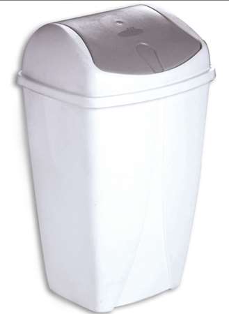Image de POUBELLE PLASTIQUE 25L BLANCHE COUVERCLE BASCULANT SWING