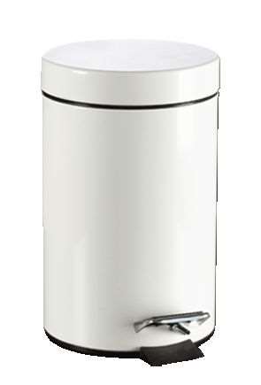 Image de POUBELLE A PEDALE 5L METAL BLANCHE AVEC SEAU INTERIEUR