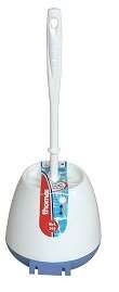 Image de SET SANITAIRE (POT+BROSSE) PLASTIQUE BLANC/BLEU