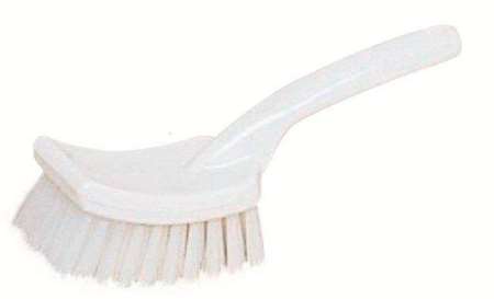 Image de BROSSE MAIN A MANCHE 26cm ALIMENTAIRE POLYESTER MI-DUR BLANC