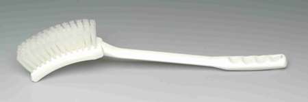 Image de BROSSE MAIN A MANCHE 45cm ALIMENTAIRE POLYESTER MI-DUR BLANC