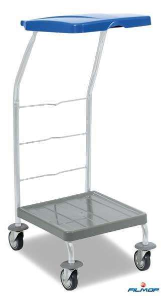 Image de CHARIOT LINGE RILSAN 1 support +couv BLEU s/pédale + r 80mm