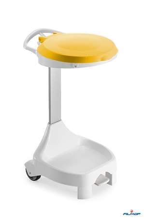 Image de PORTE SAC DELTA CUISINE 2 ROUES FIXES COUV JAUNE A PEDALE