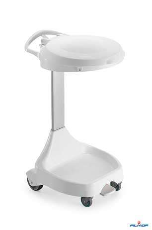 Image de PORTE SAC DELTA 4 ROUES (2/FIXES 2/360°) COUV BLANC A PEDALE