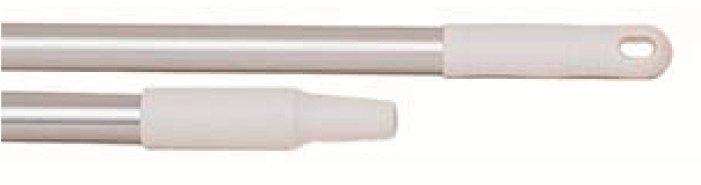 Image de MANCHE ALUMINIUM A VIS 0.60m ALIMENTAIRE Ø25 POIGNEE BLANCHE