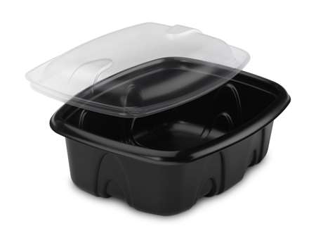 Image de BARQUETTE PP NOIR 375cc 140/109/45mm+COUV HAUT COLIS DE 480