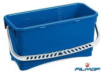 Image de SEAU 20L PLASTIQUE RECTANGULAIRE GRADUE BLEU