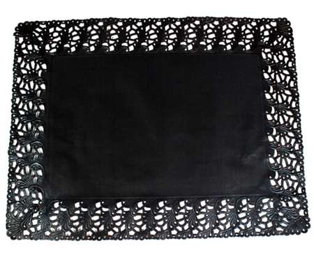 DENTELLE RECTANGULAIRE NOIRE 30/40cm           PAQUET DE 250