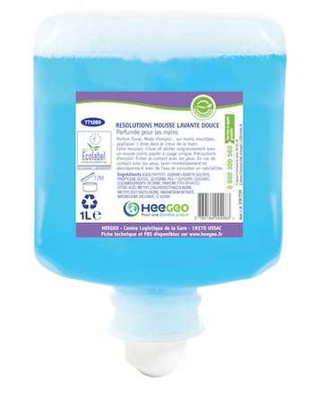 Image de RESOLUTIONS MOUSSE LAVANTE ECOLABEL CARTOUCHE 1L P/NOVAS 1L