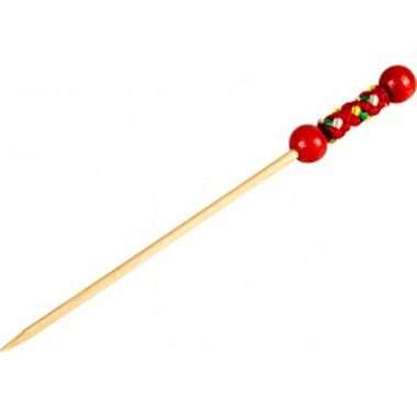 Image de BROCHETTE BAMBOU PERLE ROUGE 12cm PAQUET DE 200