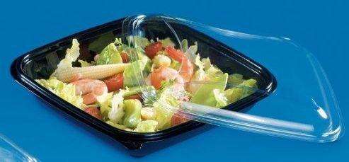 BOITE SALADE Rpet 450cc 160/160/56 NOIR+COUV    SACHET DE 80