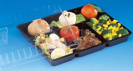 PLATEAU REPAS 5cpts 290/240/30mm NOIR          SACHET DE 50