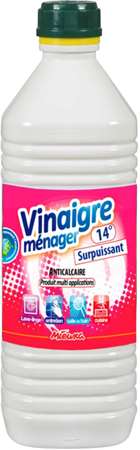 Image de VINAIGRE DE NETTOYAGE SURPUISSANT 14° BOUTEILLE DE 1L