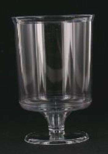 VERRE A PIED 17cl PLASTIQUE CRISTAL             SACHET DE 10