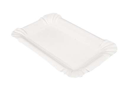 ASSIETTE CARTON RECTANGLE 20/13cm BLANCHE      SACHET DE 250