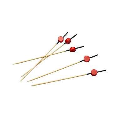 Image de BROCHETTE BAMBOU NOIR & ROUGE PAQUET DE 200
