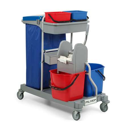 Image de CHARIOT ARIANE 2115 GRIS 2x15L + PRESSE A MACHOIRES