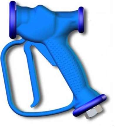 Image de PISTOLET BLEU ERGO AVEC PROTECTION AVANT + RACCORD MALE