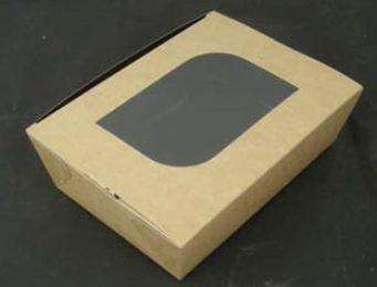 Image de BARQUETTE SNACKING 1000ml KRAFT/NOIR+COUVERCLE FENETRE x50