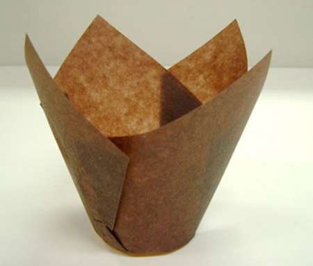 CAISSETTE PAPIER TULIPCUP MARRON Fd 50 Ht 95 BOITE DE 200