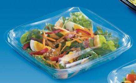 BOITE SALADE Rpet 500cc 160/160/56 CRISTAL+COUV SACHET DE 80
