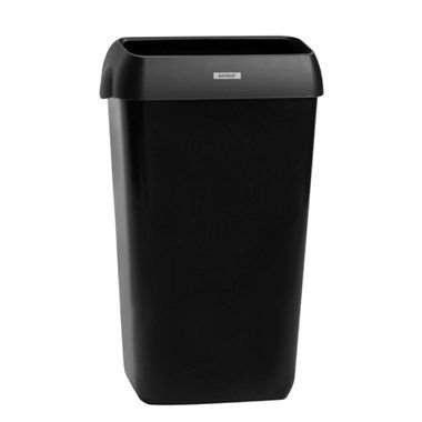 Image de POUBELLE 25L PLASTIQUE NOIR +COUVERCLE KATRIN INCLUSIVE