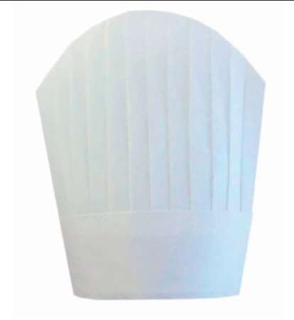 Image de TOQUE INTISSEE BLANCHE ROUND TOP 26cm SACHET DE 10