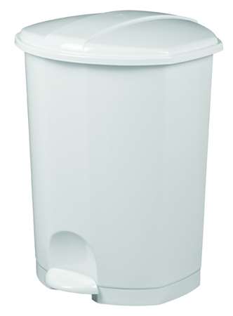Image de POUBELLE A PEDALE 50L PLASTIQUE BLANCHE PRIMA