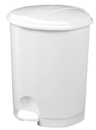 Image de POUBELLE 18L PLASTIQUE A PEDALE BLANCHE PRIMA