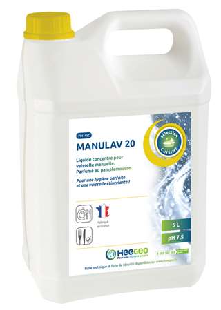 Image de MANULAV 20 LIQUIDE VAISSELLE MANUELLE BIDON DE 5L