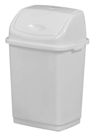 Image de POUBELLE PLASTIQUE 5L BLANCHE COUVERCLE BASCULANT CLAP