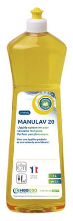 Image de MANULAV 20 LIQUIDE VAISSELLE MANUELLE FLACON DE 1L