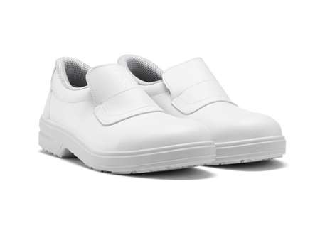 MOCASSINS SECURITE CUIR ALIMENTAIRE TONY BLANCS    TAILLE 42