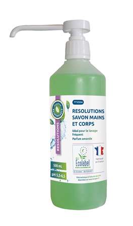 Image de RESOLUTIONS SAVON MAINS ET CORPS  ECOLABEL   FLACON DE 500ml