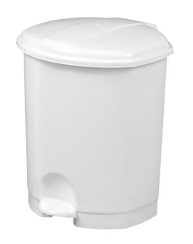 Image de POUBELLE A PEDALE 7L PLASTIQUE BLANCHE PRIMA