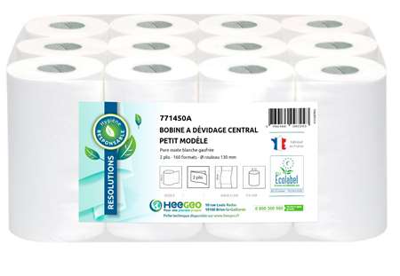 Image de BOBINE DEVIDAGE CENTRAL 160fts 2p BLANCHE 20/30cm x12
