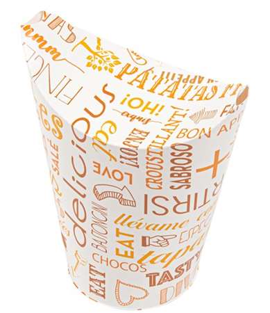 Image de GOBELET FRITES 480ml FERMETURE Ø8.5 H14cm PAROLE x50