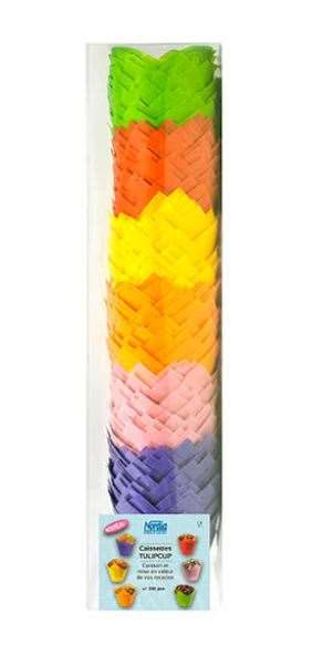 CAISSETTE PAPIER TULIPCUP 6 couleurs F50 H80mm BOITE DE 240
